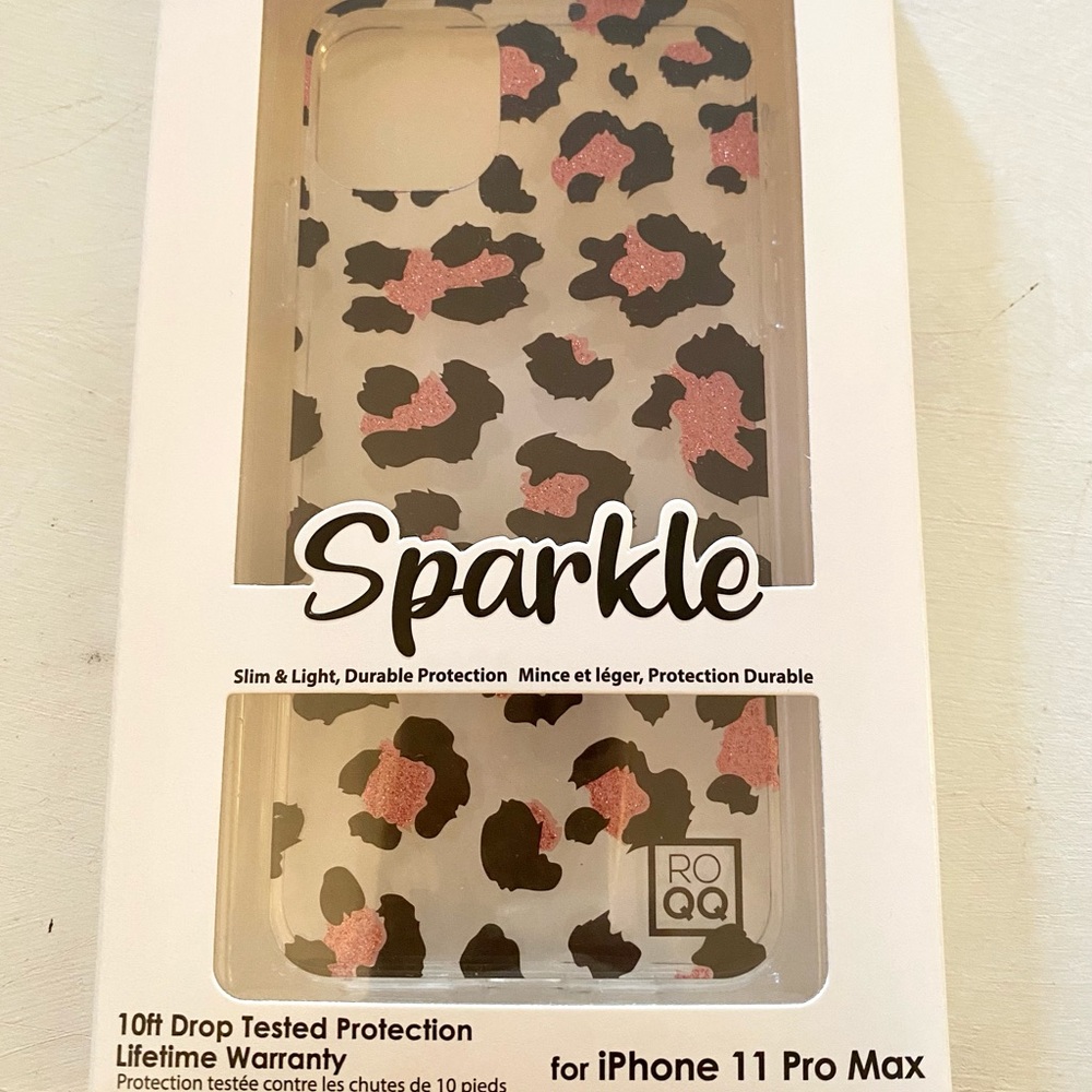 New ROQQ IPHONE 11 Sparkle Animal Print Leopard Phone Case